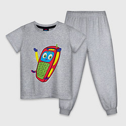Пижама хлопковая детская Телефон, цвет: меланж