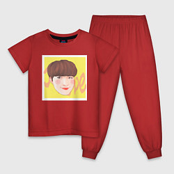 Пижама хлопковая детская Jung Hoseok, цвет: красный