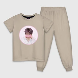 Пижама хлопковая детская Sweet Namjoon, цвет: миндальный