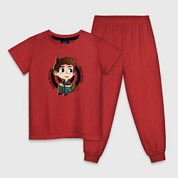 Пижама хлопковая детская Scott McCall, цвет: красный