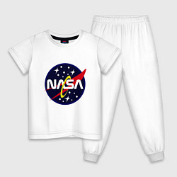 Пижама хлопковая детская Space NASA, цвет: белый