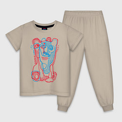 Пижама хлопковая детская Bipolar bear, цвет: миндальный