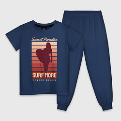 Пижама хлопковая детская SURF MORE, цвет: тёмно-синий