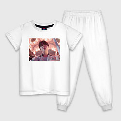 Пижама хлопковая детская V BTS, цвет: белый