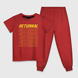 Пижама хлопковая детская Returnal logo, цвет: красный