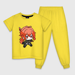 Пижама хлопковая детская Чиби Дилюк, цвет: желтый