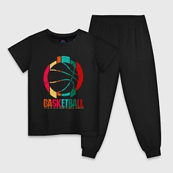 Пижама хлопковая детская Color Basketball, цвет: черный