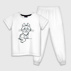 Пижама хлопковая детская Косьма, цвет: белый
