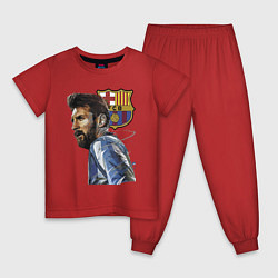 Пижама хлопковая детская Lionel Messi Barcelona Argentina Striker, цвет: красный