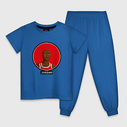 Пижама хлопковая детская Retro Jordan, цвет: синий