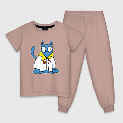 Пижама хлопковая детская Кот Врач Cat Doctor Trust me, цвет: пыльно-розовый