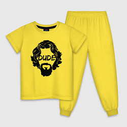 Пижама хлопковая детская Dude Чувак, цвет: желтый