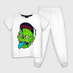 Пижама хлопковая детская Zombie casual, цвет: белый