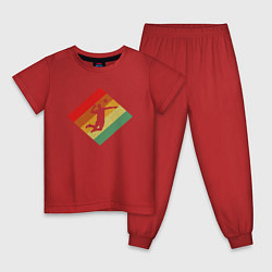 Пижама хлопковая детская Волейболист, цвет: красный