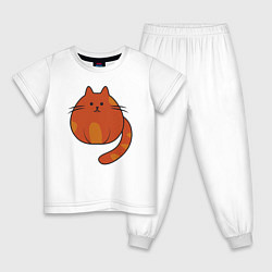 Пижама хлопковая детская Fat Cat, цвет: белый
