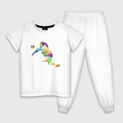 Пижама хлопковая детская Volleyball Girl, цвет: белый