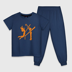 Пижама хлопковая детская The Game - Volleyball, цвет: тёмно-синий