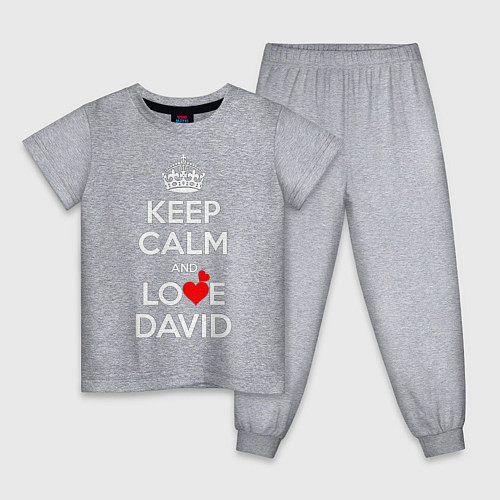 Детская пижама Будь спок и люби Давида / Меланж – фото 1