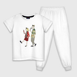 Пижама хлопковая детская ДВА ДРУГА МИККИ И ДРАКЕН, цвет: белый