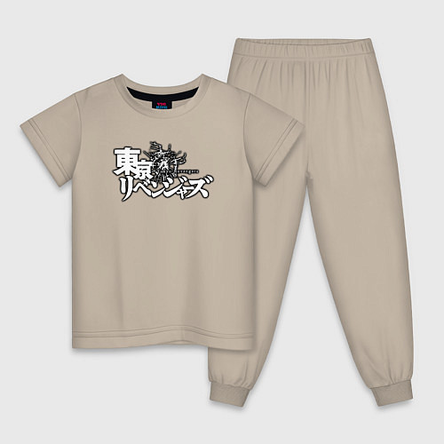 Детская пижама Токийские мстители, лого / Миндальный – фото 1
