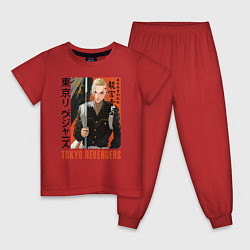 Пижама хлопковая детская Дракен токийские мстители, цвет: красный