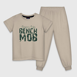 Пижама хлопковая детская Milwaukee Bench Mob, цвет: миндальный