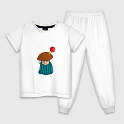 Пижама хлопковая детская Больной, цвет: белый