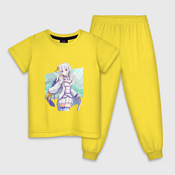 Пижама хлопковая детская Эмилия - Re:Zero, цвет: желтый