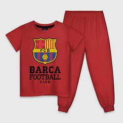 Пижама хлопковая детская Barcelona Football Club, цвет: красный