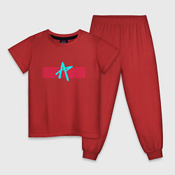 Пижама хлопковая детская ПАБГ New State - Полосы, цвет: красный