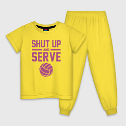 Пижама хлопковая детская Shut Up And Serve, цвет: желтый