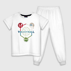 Пижама хлопковая детская Volleyball Life, цвет: белый