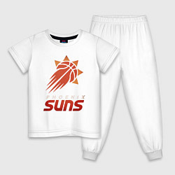 Пижама хлопковая детская Suns Basketball, цвет: белый