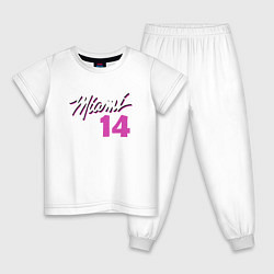 Пижама хлопковая детская Miami 14, цвет: белый