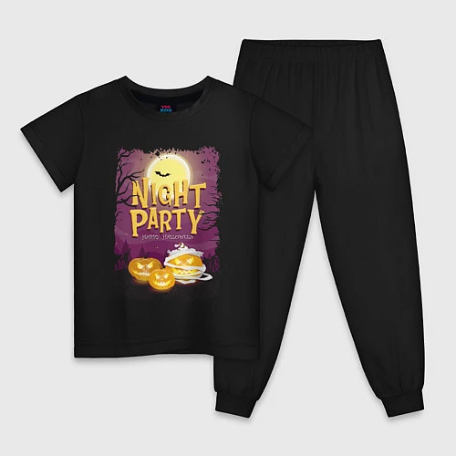 Детская пижама Ночная вечеринка / Черный – фото 1