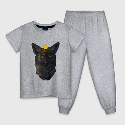 Пижама хлопковая детская Волк и осень, цвет: меланж