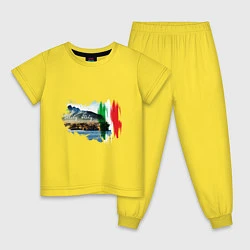 Пижама хлопковая детская Страны Италия Сицилия, цвет: желтый