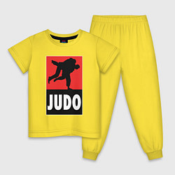 Пижама хлопковая детская Judo, цвет: желтый