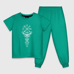 Пижама хлопковая детская Вегвизир Vegvisir Руна Z, цвет: зеленый