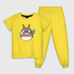 Пижама хлопковая детская Тоторо с арбузиком, цвет: желтый