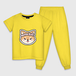 Пижама хлопковая детская Тарумару, цвет: желтый