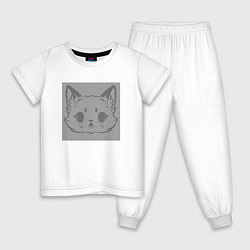 Пижама хлопковая детская Small panda illusion, цвет: белый