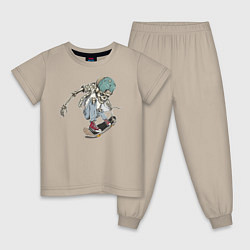Пижама хлопковая детская Бессмертный Скейтер, цвет: миндальный