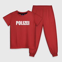 Детская пижама POLIZEI Полиция Надпись Белая