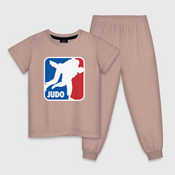 Пижама хлопковая детская Judo - Sport, цвет: пыльно-розовый