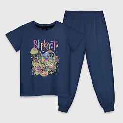 Пижама хлопковая детская SLIPKNOT цвета тёмно-синий — фото 1