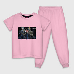 Пижама хлопковая детская YANG ZHANG GEARS OF WAR Z, цвет: светло-розовый