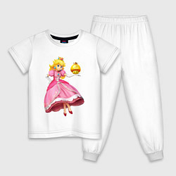 Пижама хлопковая детская Princess SB, цвет: белый