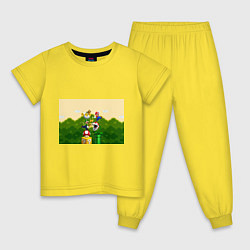 Пижама хлопковая детская Mario Coins, цвет: желтый