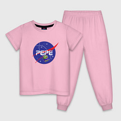 Пижама хлопковая детская Pepe Pepe space Nasa, цвет: светло-розовый